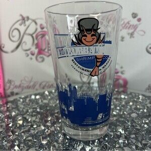 Bubba Gump Shrimp Co. Logo Pint Glass cup shrimp Clear and Blue